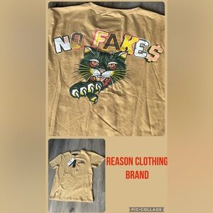 Reason Clothing “No Fakes” Men’s Short Sleeve Shirt Size Medium